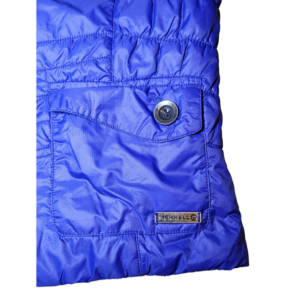 Merrell Opti-Warm Womens Puffer Vest Blue Quilted Sleeveless Jacket Medium - Picture 3 of 11